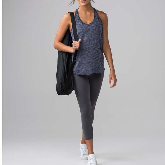 LULULEMON Essential Tank Sz 4 Heathered Deep Navy - Picture 2 of 6